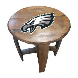 Philadelphia Eagles Oak Barrel Table