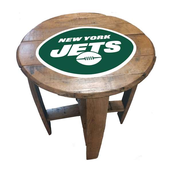 New York Jets Oak Barrel Table