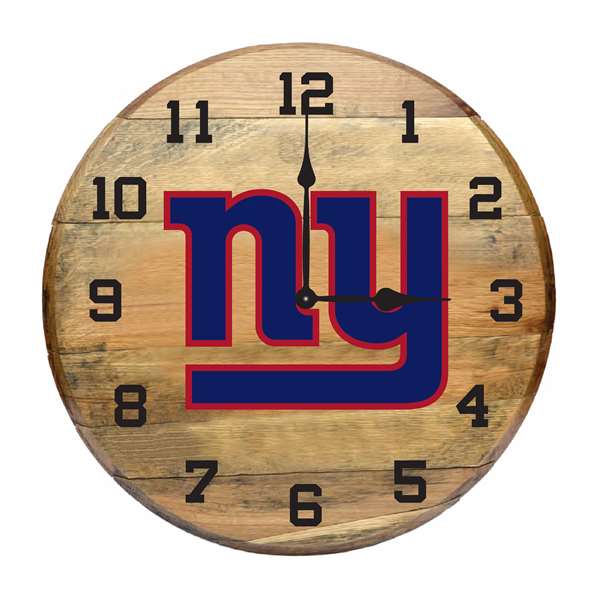 New York Giants Oak Barrel Clock
