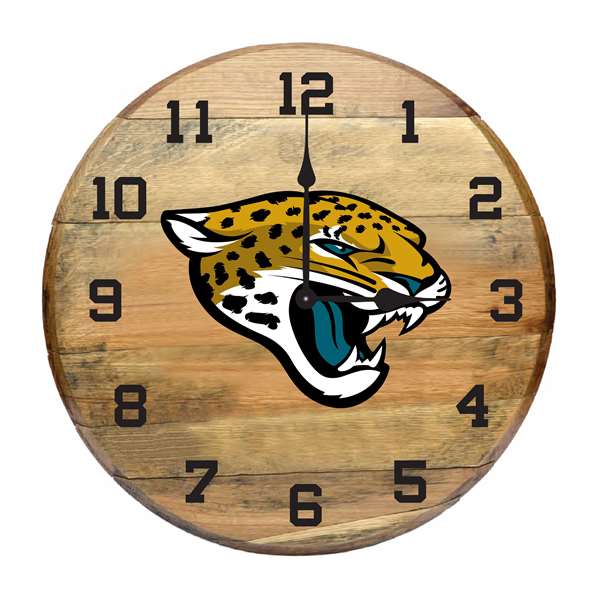 Jacksonville Jaguars Oak Barrel Clock  