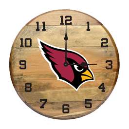 Arizona Cardinals Oak Barrel Clock