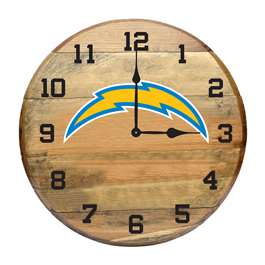 Los Angeles Chargers Oak Barrel Clock