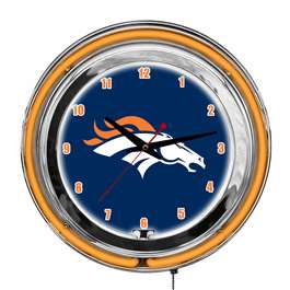 Denver Broncos 14" Neon Clock  