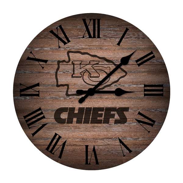 Kansas City Chiefs Rustic 16" Clock