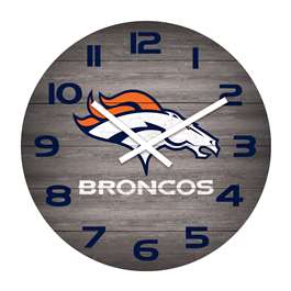 Denver Broncos Weathered 16" Clock