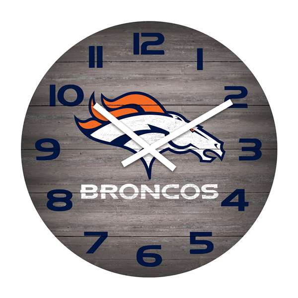 Denver Broncos Weathered 16" Clock