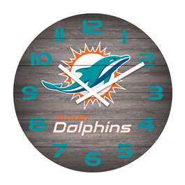 Miami Dolphins Weathered 16" Clock