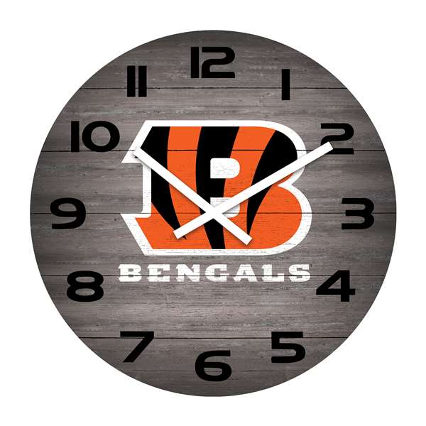 Cincinnati Bengals Weathered 16" Clock