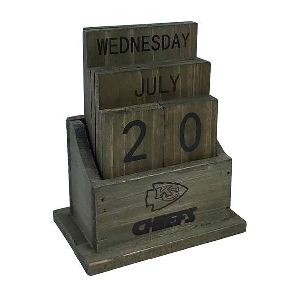 Kansas City Chiefs Wood Block Calendar