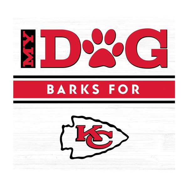 Kansas City Chiefs My Dog Barks White Wall Art