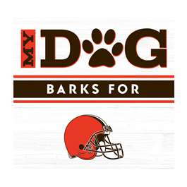 Cleveland Browns My Dog Barks White Wall Art