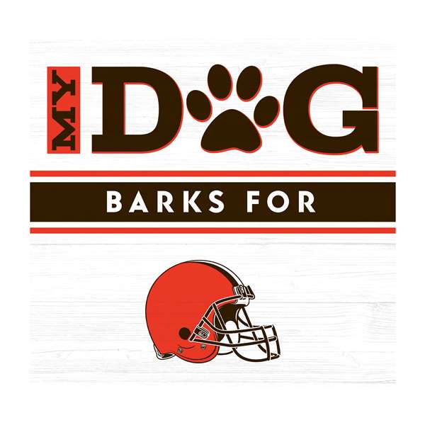 Cleveland Browns My Dog Barks White Wall Art