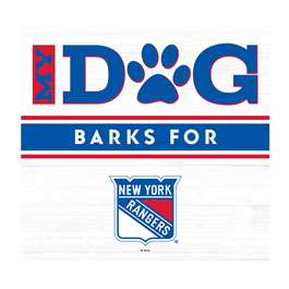 New York Rangers My Dog Barks White Wall Art