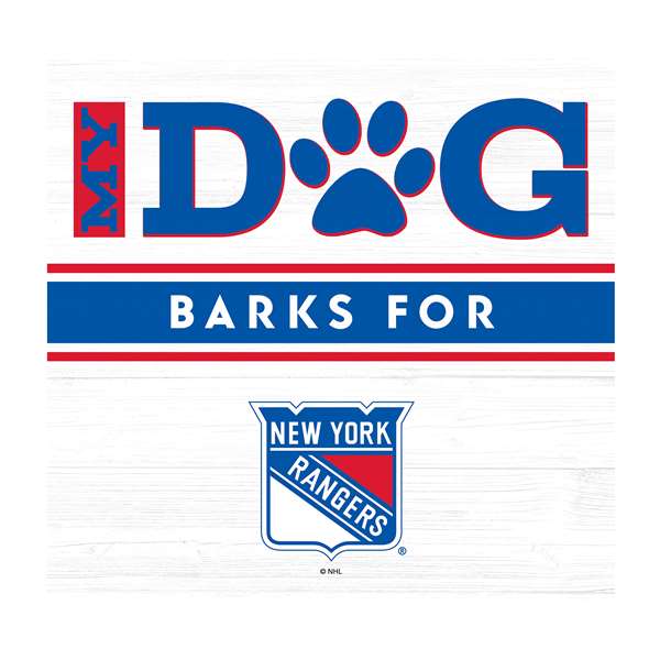 New York Rangers My Dog Barks White Wall Art
