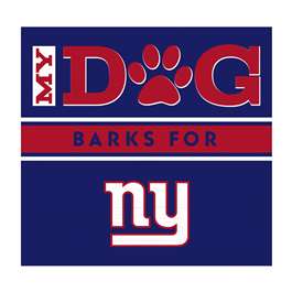 New York Giants My Dog Barks Blue Wall Art