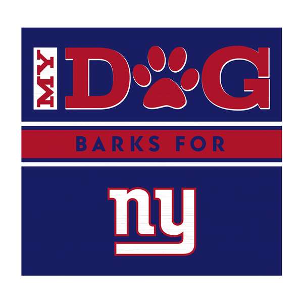 New York Giants My Dog Barks Blue Wall Art