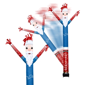 Detroit Lions Inflatable Crazy Christmas Santa Sports Fan  8 ft Tall 