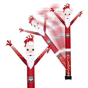 Georgia Bulldogs Inflatable Crazy Christmas Santa Sports Fan  8 ft Tall 