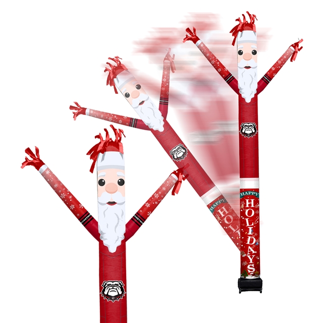 Georgia Bulldogs Inflatable Crazy Christmas Santa Sports Fan  8 ft Tall 