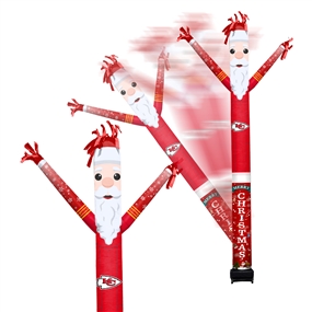 Kansas City Chiefs Inflatable Crazy Christmas Santa Sports Fan  8 ft Tall 