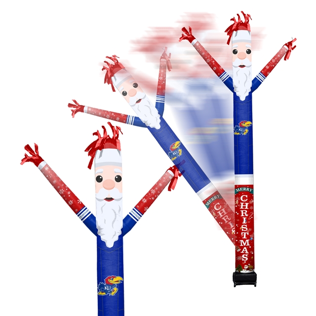 Kansas Jayhawks Inflatable Crazy Christmas Santa Sports Fan 8 ft Tall 