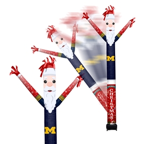 Michigan Wolverines Inflatable Crazy Christmas Santa Sports Fan  8 ft Tall 