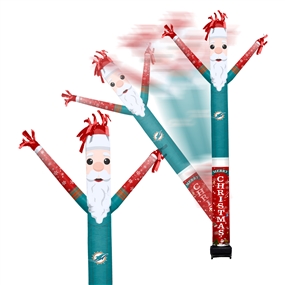 Miami Dolphins Inflatable Crazy Christmas Santa Sports Fan  8 ft Tall 