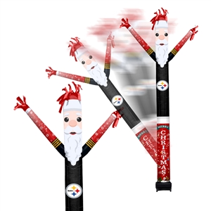 Pittsburgh Steelers Inflatable Crazy Christmas Santa Sports Fan  8 ft Tall 