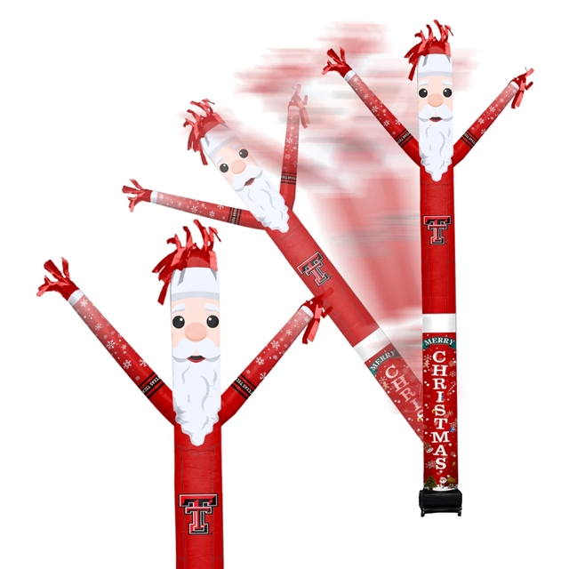Texas Tech Red Raiders Inflatable Crazy Christmas Santa Sports Fan 8 ft Tall 