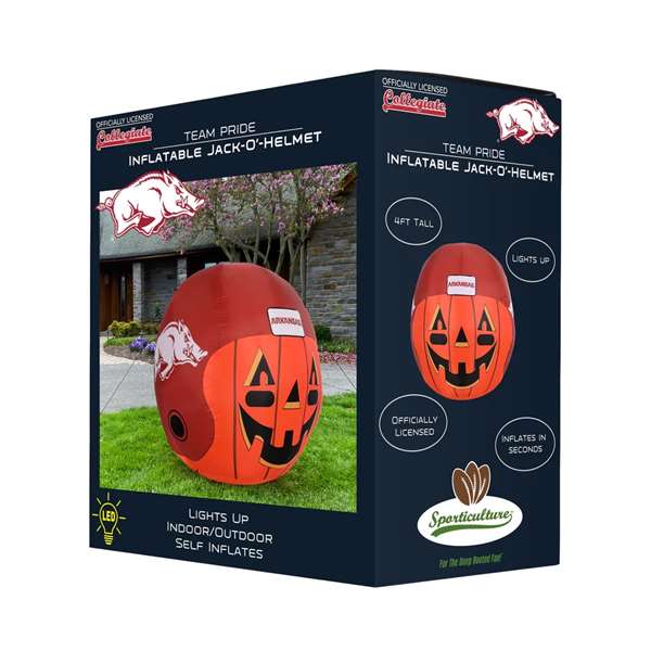 Arkansas Razorbacks Inflatable Jack-O'-Helmet Halloween Yard Decoration  