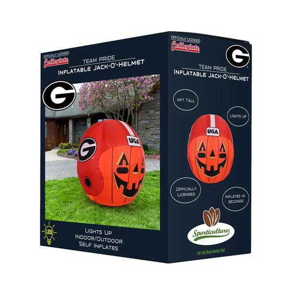 Georgia Bulldogs Inflatable Jack-O'-Helmet Halloween Yard Decoration  