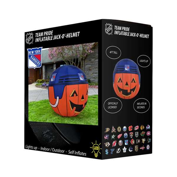 New York Hockey Rangers Inflatable Jack-O'-Helmet Halloween Yard Decoration  