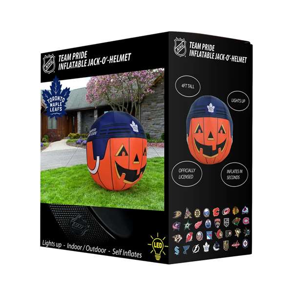 Toronto Hockey Maple Leafs Inflatable Jack-O'-Helmet Halloween Yard Decoration  