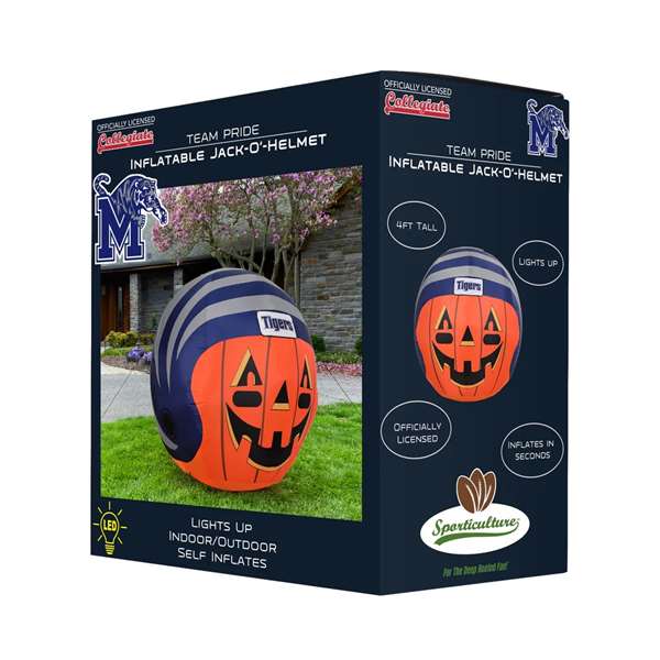 Memphis Tigers Inflatable Jack-O'-Helmet Halloween Yard Decoration  