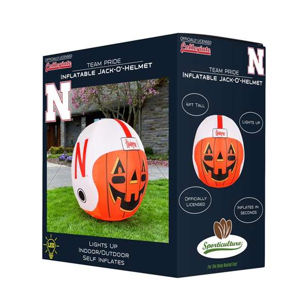 Nebraska Cornhuskers Inflatable Jack-O'-Helmet Halloween Yard Decoration  