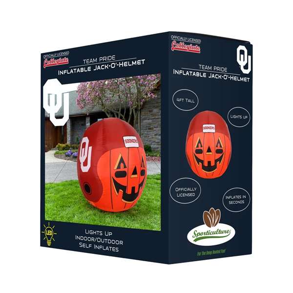 Oklahoma Sooners Inflatable Jack-O'-Helmet Halloween Yard Decoration  