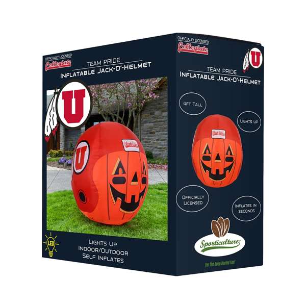 Utah Utes Inflatable Jack-O'-Helmet Halloween Yard Decoration  