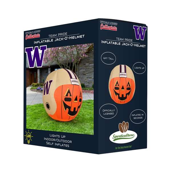 Washington Huskies Inflatable Jack-O'-Helmet Halloween Yard Decoration  