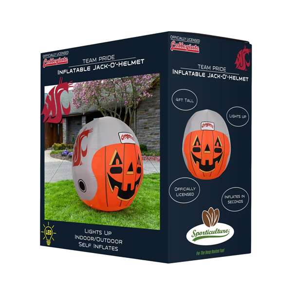 Washington State Cougars Inflatable Jack-O'-Helmet Halloween Yard Decoration  