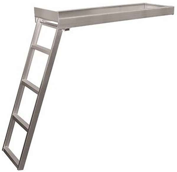 JIF Marine 5-Step Under Deck Ladder Round Front Aluminum Boat - Dock Ladder