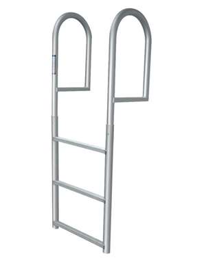 JIF Marine 3-Step Stationary Ladder Aluminum Boat - Dock Ladder