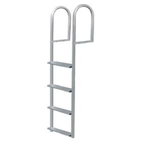 JIF Marine 4-Wide Step Stationary Ladder Aluminum Boat - Dock Ladder