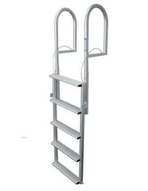 JIF Marine 5-Wide Step Standard Lift Ladder Aluminum Boat - Dock Ladder