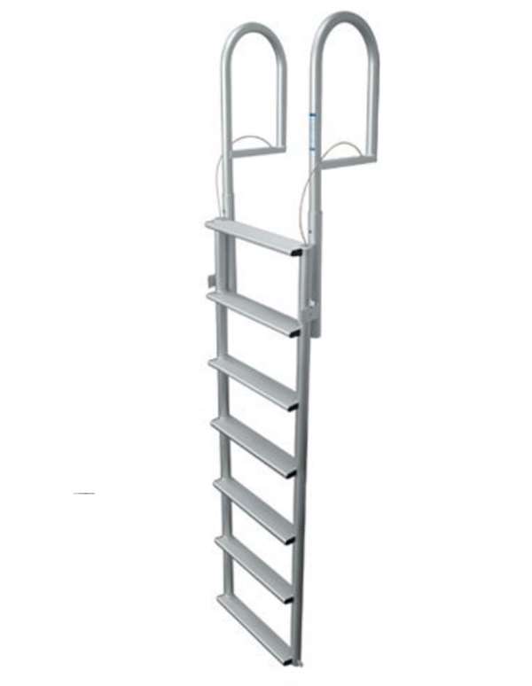 JIF Marine 7-Wide Step Standard Lift Ladder Aluminum Boat - Dock Ladder