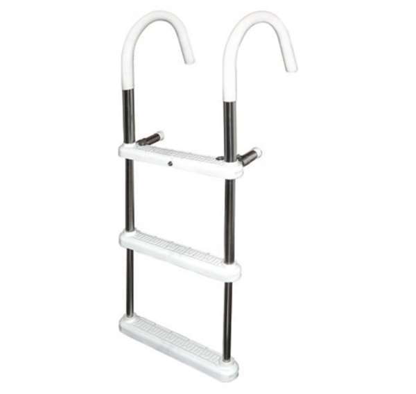 JIF Marine 3-Step Gunwale 11" Hook Boat-Dock Ladder Stainless   