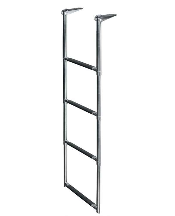 JIF Marine 4-Step Stainless 316 Telescoping Drop Ladder Over Platform Boat - Dock Ladder