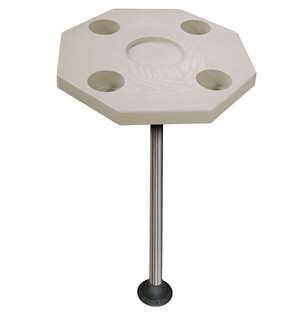 JIF Marine Octagonal Ivory Table Kit w/Recessed Flush Mount Boat - Dock Table   