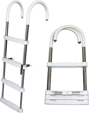 JIF Marine 4-Step Telescoping Ponton Ladder Stainless 317 Boat - Dock Table