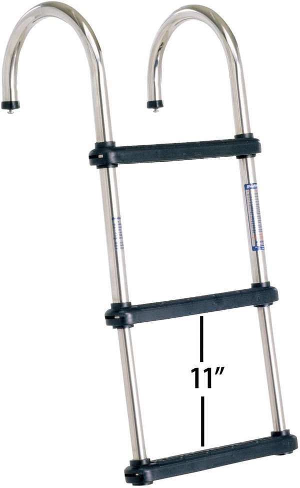 JIF Marine 3-Step Stainless 316 Telescoping Ladder Boat - Dock Table