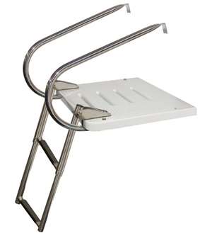 JIF Marine 4-Step I/O Transom Platform w/2 Arms SS 316 Telescoping Top Mount Boat - Dock Table